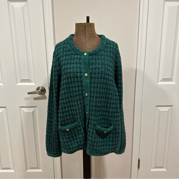 Talbots Deep Green Cardigan size 2X - Picture 1 of 8